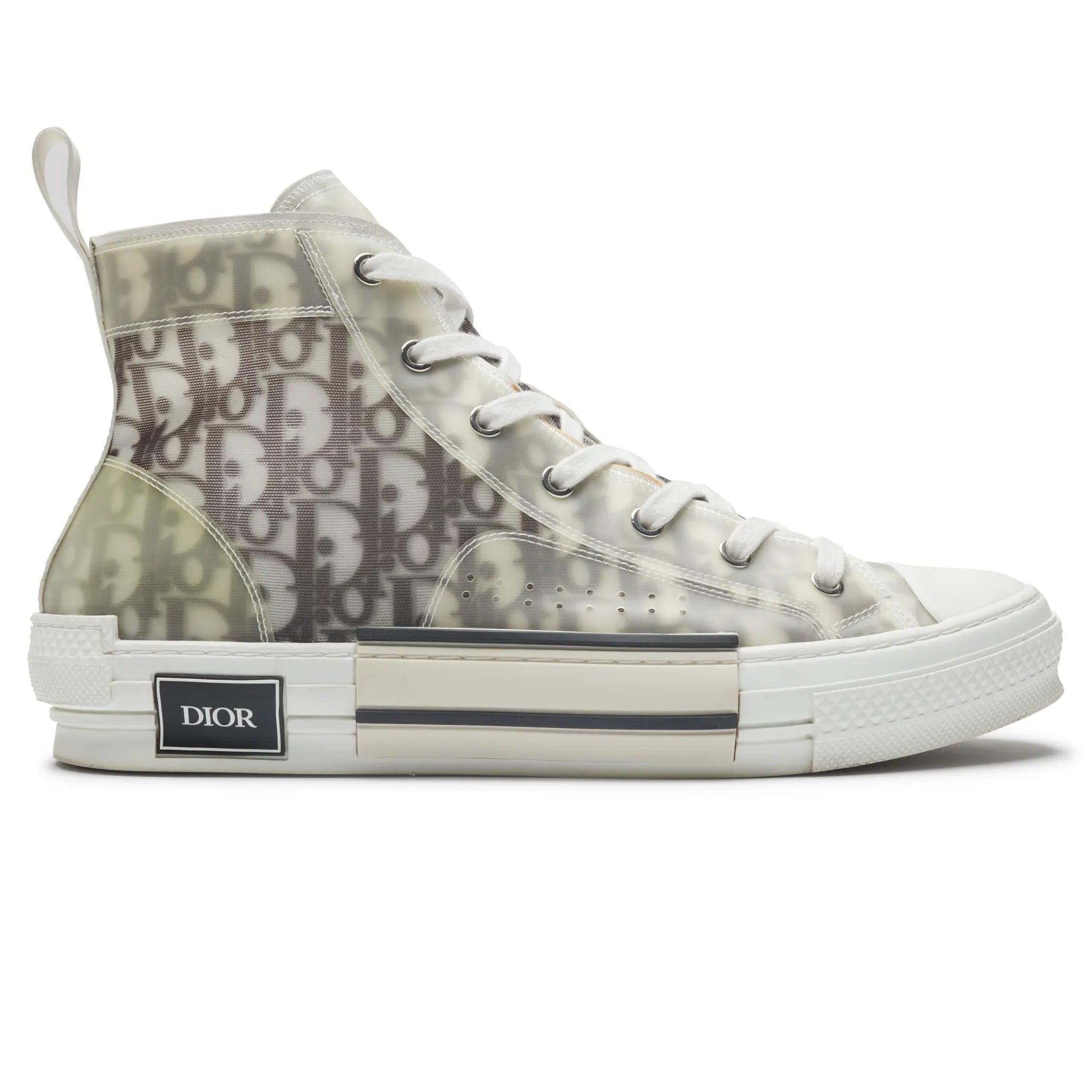 Side View of Preloved - Dior B23 Dior Oblique High White Black Sneaker 3SH118YJP_H069